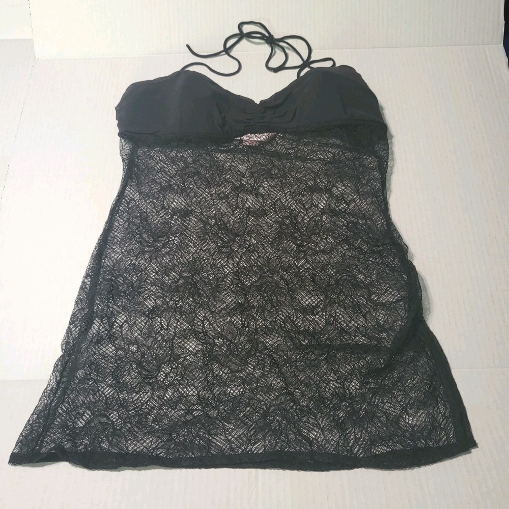 Victoria Secret‎ Size S Black Sheer Sexy Bustier Bra  Nylon Lingerie Top